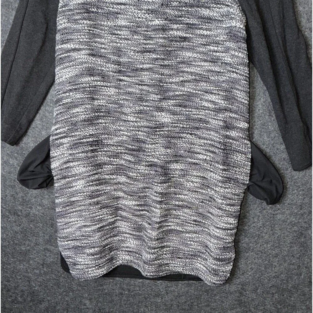 Vince. Mixed Media Shift Dress Black Gray Tweed Wool Blend Pockets Size S Small